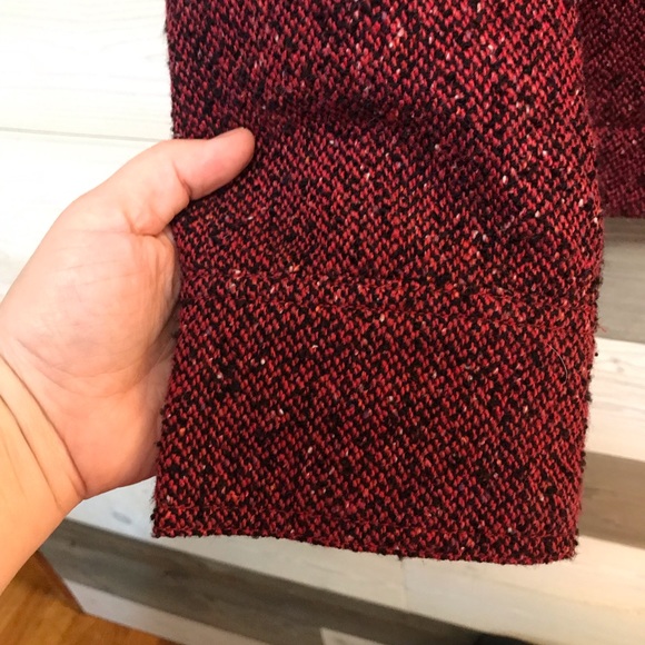 J Jill ⚜️ Burgundy & Black Speckled Tweed Jacket - Picture 6 of 10